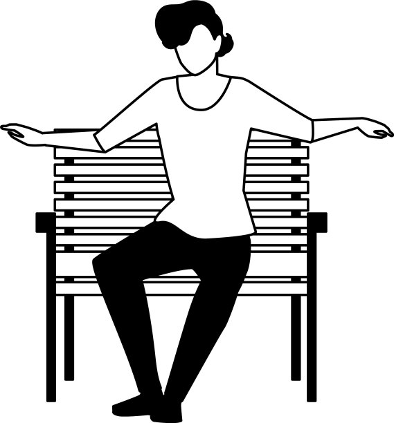 年轻人侧影坐在白色的椅子上图片下载