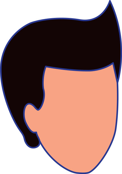 默认男士脸图标彩色设计图片下载