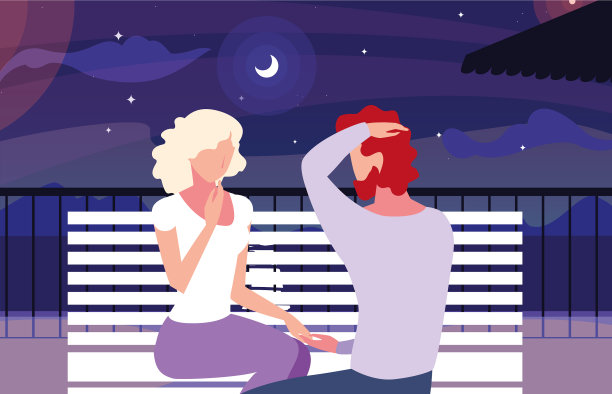 坐在公园椅子上相爱的情侣图片下载