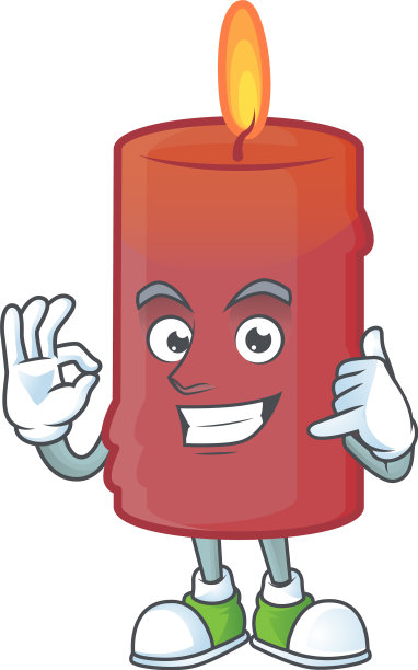 叫我可爱的红烛吉祥物卡通风格图片下载