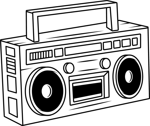 复古收音机音乐播放器流行艺术风格图片下载