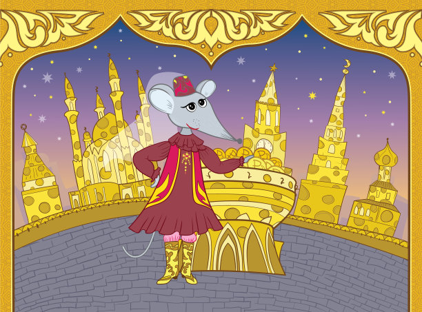 滑稽的鞑靼穆斯林老鼠素描图片下载