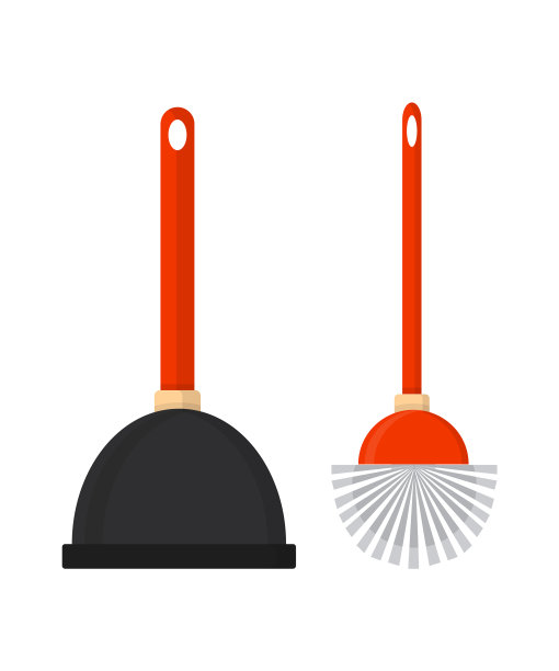 马桶刷和柱塞平放图片下载