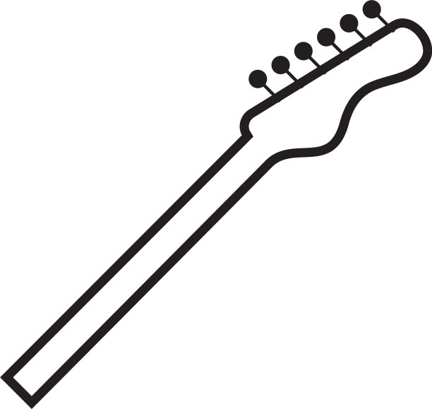 吉他颈图标设计模板孤立图片下载