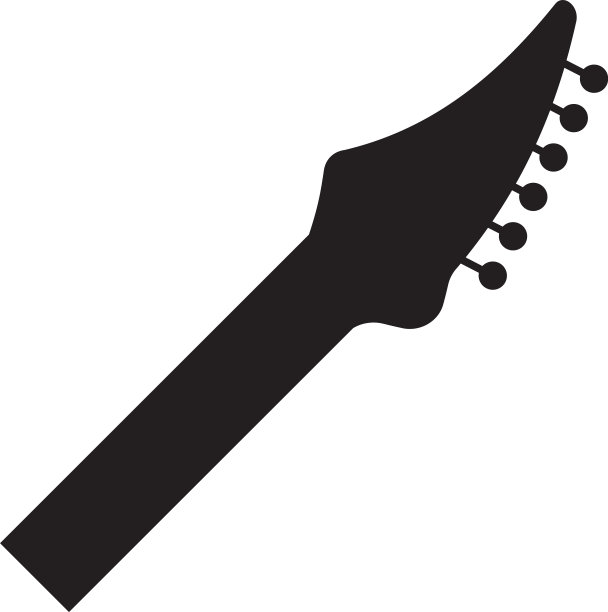 吉他颈图标设计模板孤立图片下载