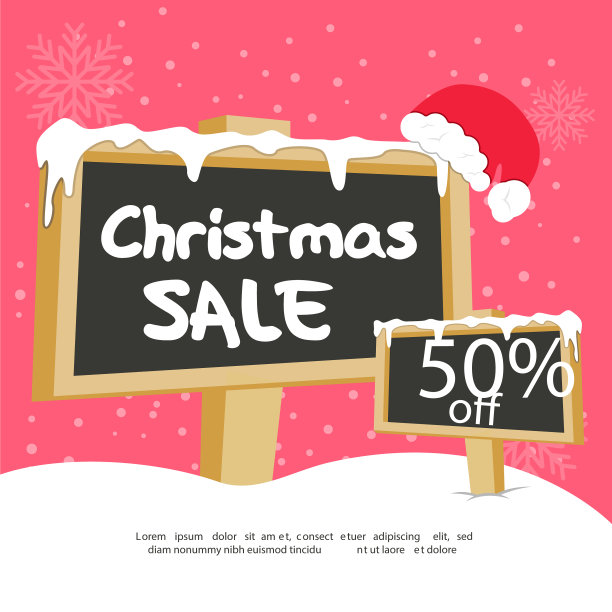 横幅广场圣诞销售与雪板图片下载
