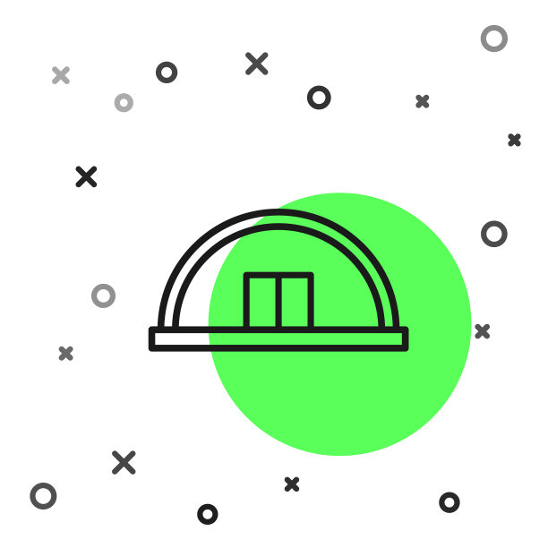 黑线飞机库图标孤立在白色上图片下载