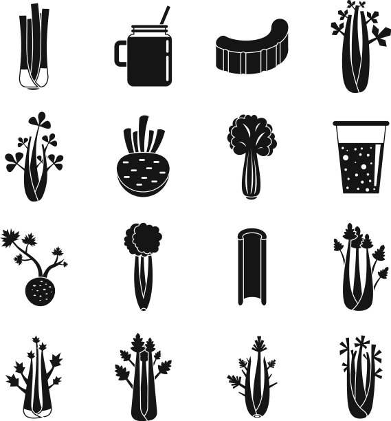 芹菜食品图标设置简单的风格图片下载