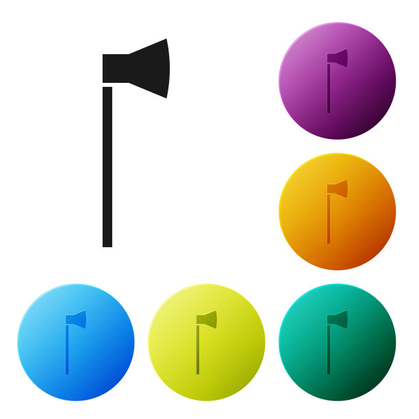 黑色木斧图标孤立在白色背景图片下载