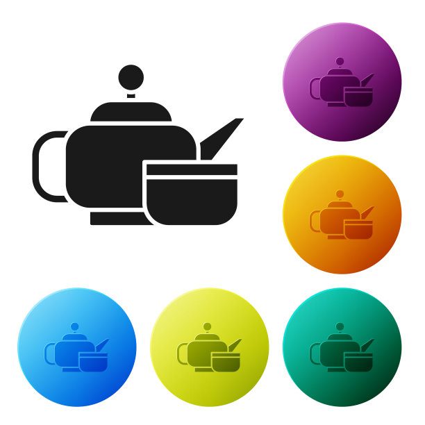 黑色传统日本茶道图标图片下载