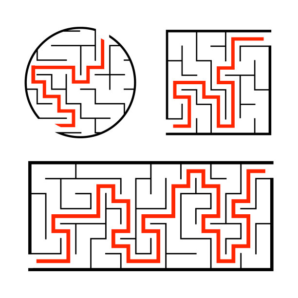 一套迷宫游戏的孩子拼图的孩子图片下载