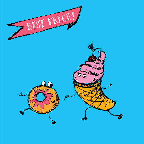 甜甜圈和冰淇淋图片下载