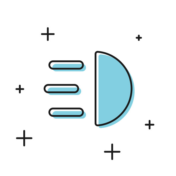 黑色远光灯图标孤立在白色背景上图片下载