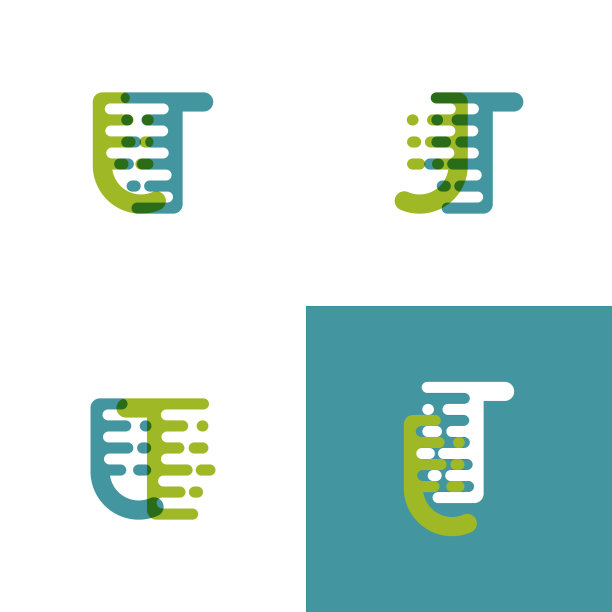 Jt字母标志与口音速度在浅绿色图片下载