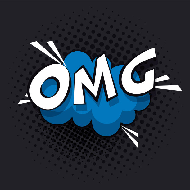 海报波普艺术风格与omg word图片下载