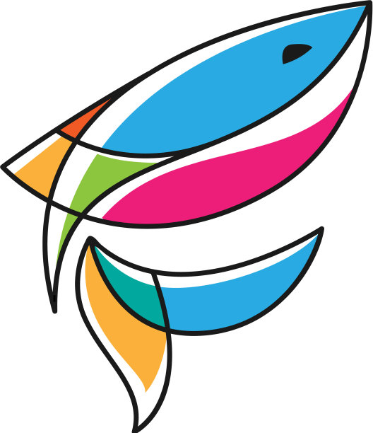 抽象鱼类设计标志模板图片下载