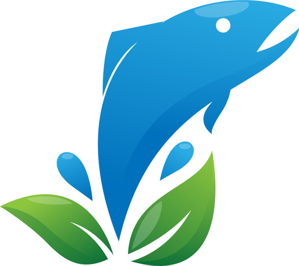 健康鱼叶标志模板图片下载