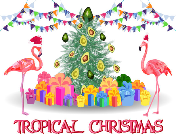 圣诞树做成了热带怪兽的叶子图片下载