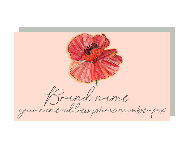 一张美容院的水彩画名片图片下载