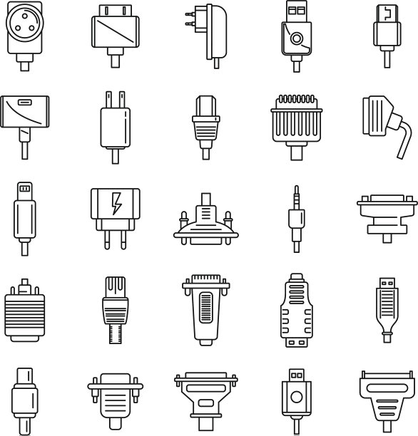 适配器连接器图标设置轮廓样式图片下载