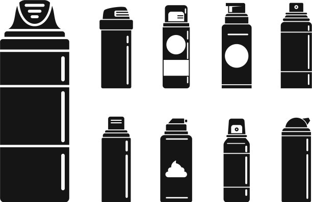 剃须泡沫霜图标设置简单的风格图片下载