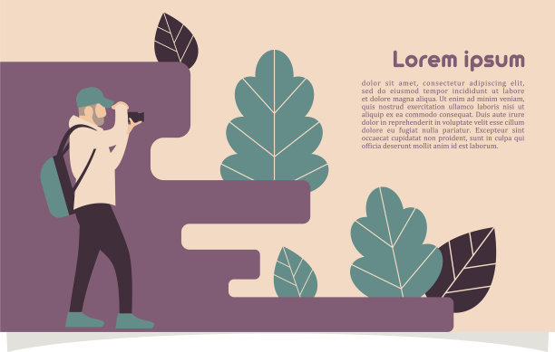 摄影师概念平面着陆页图片下载