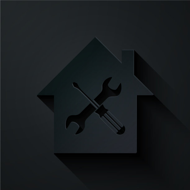 剪纸房子或家用螺丝刀和图片下载