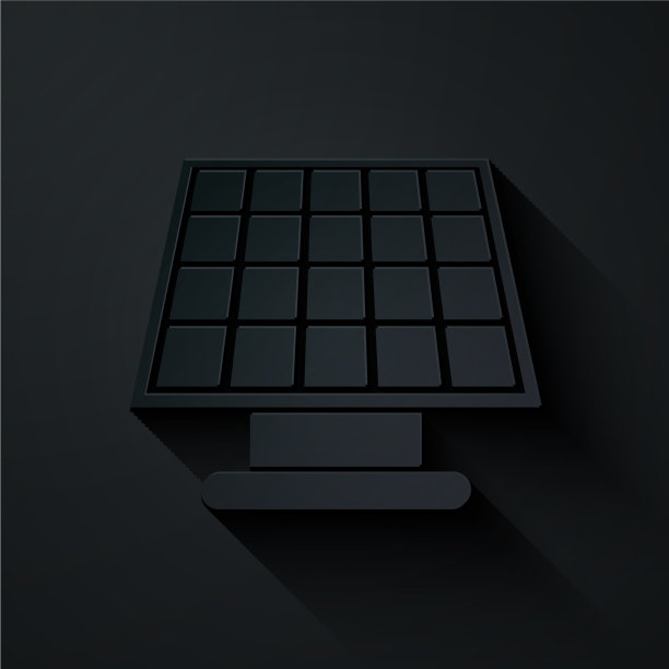 剪纸太阳能电池板图标隔离上图片下载