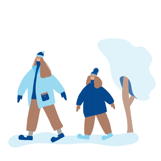 冬天人们穿暖和的户外衣服图片下载