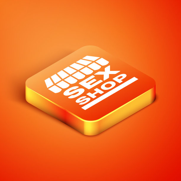 等距性商店建筑与条纹遮阳篷图片下载