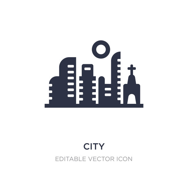 城市图标上的白色背景简单的元素图片下载