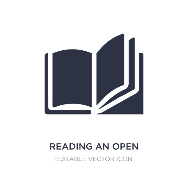 在白色背景上阅读打开的书图标图片下载