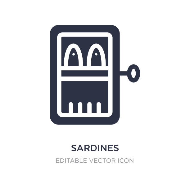 沙丁鱼图标上的白色背景简单的元素图片下载