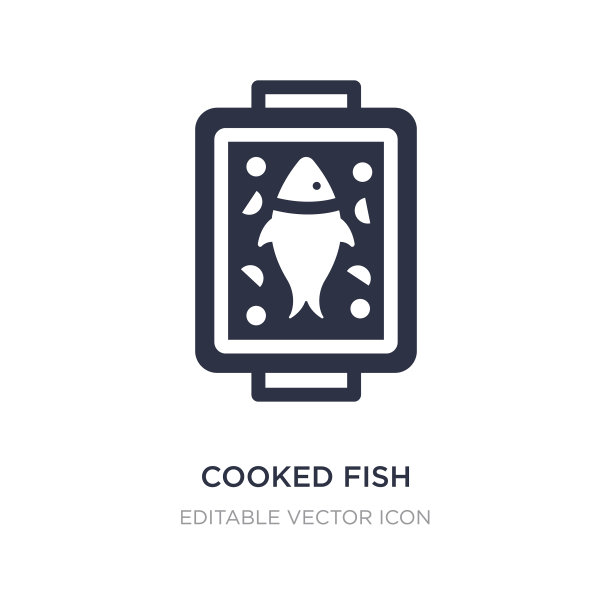 煮熟的鱼图标上的白色背景简单图片下载