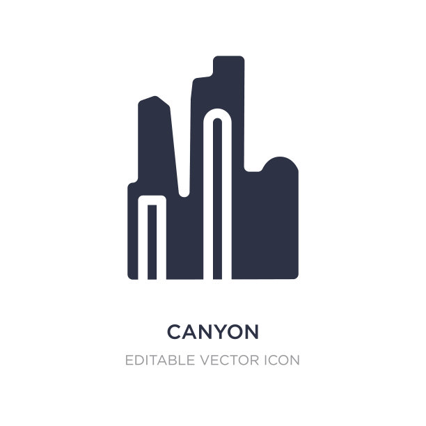 峡谷图标上的白色背景简单的元素图片下载