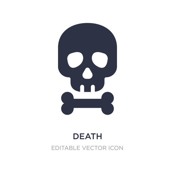 白色背景上的死亡图标图片下载