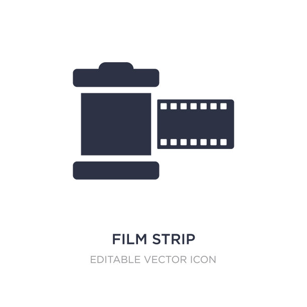 胶片条纹照片图标上的白色背景图片下载