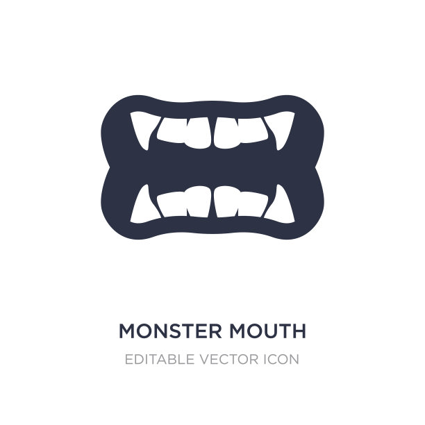 怪物嘴图标上的白色背景简单图片下载