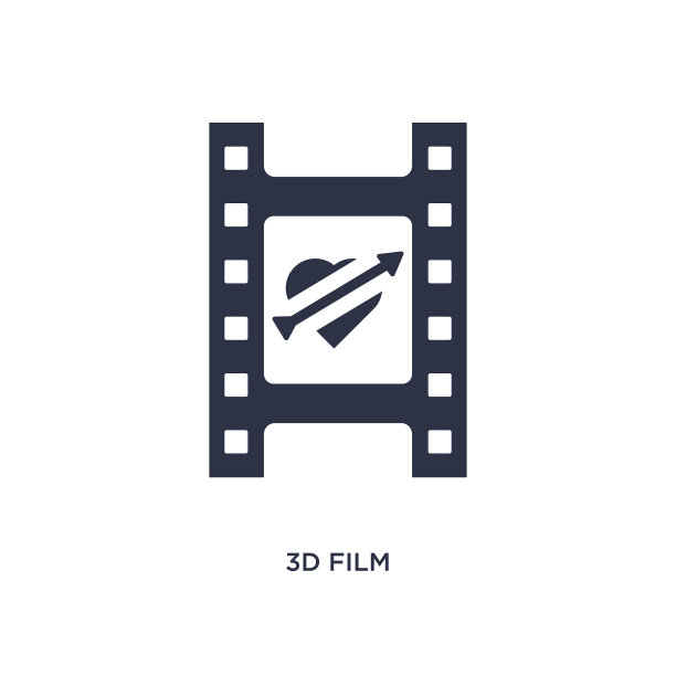 白色背景上的3D电影图标图片下载