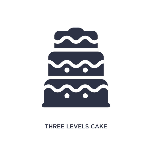 三层蛋糕图标上的白色背景简单图片下载