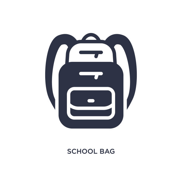 书包图标上的白色背景简单图片下载
