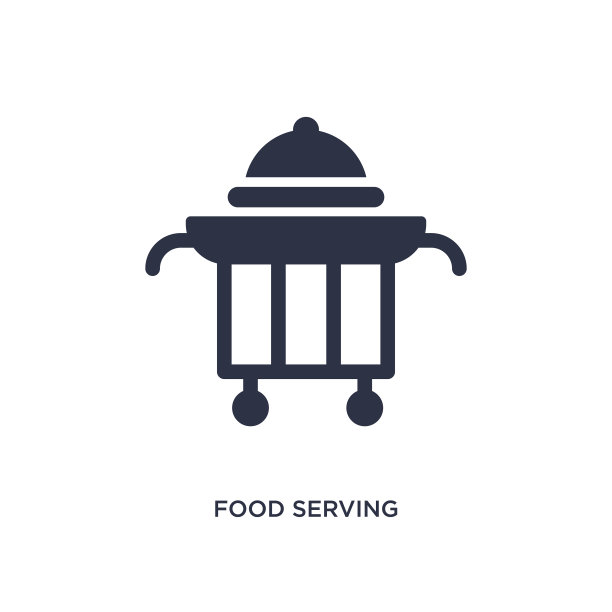 食物服务图标上的白色背景简单图片下载