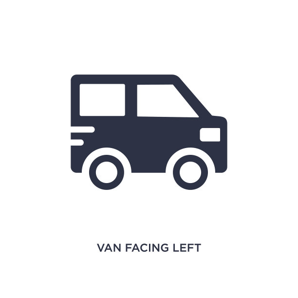货车面对左边的图标上的白色背景简单图片下载