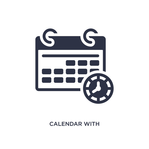 日历与最后期限图标上的白色背景图片下载