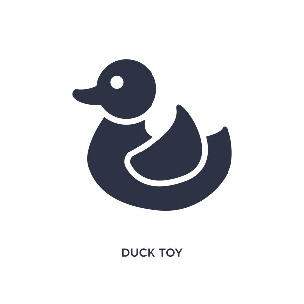 鸭子玩具图标上的白色背景简单的元素图片下载