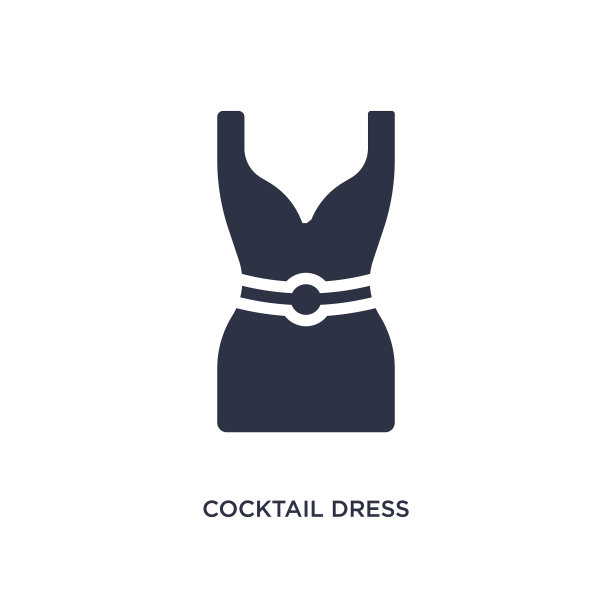 鸡尾酒礼服图标上的白色背景简单图片下载