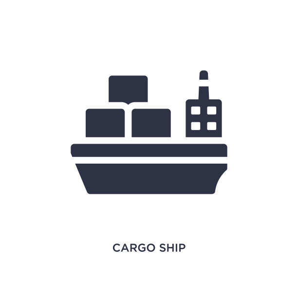 货船图标上的白色背景简单图片下载