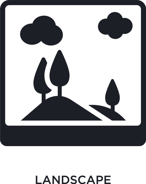 景观孤立图标的简单元素图片下载