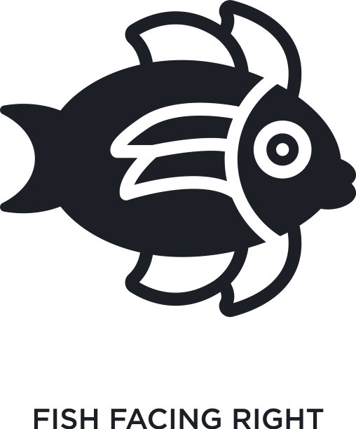鱼面对右孤立图标简单元素图片下载