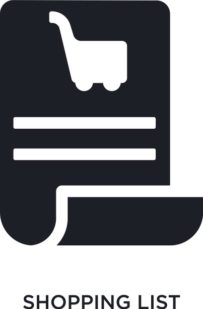 黑色购物单孤立图标简单元素图片下载